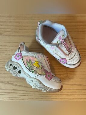 Vintage Tinkerbell Disney Light Up Sneakers Toddler Baby Shoes Y2K RARE HTF